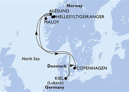 Dánsko, Norsko, Německo z Kodaně na lodi MSC EURIBIA