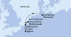 Německo, Belgie, Nizozemsko z Hamburku na lodi MSC Euribia