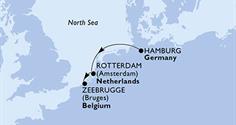 Německo, Nizozemsko, Belgie z Hamburku na lodi MSC Euribia
