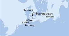Německo, Dánsko z Kielu na lodi MSC Euribia